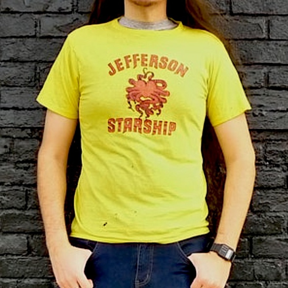 Vintage Seventies 1970s Jefferson Starship t shirt Red Octopus